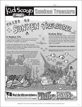 Sunken Treasure: Independent Reading Activity Pages