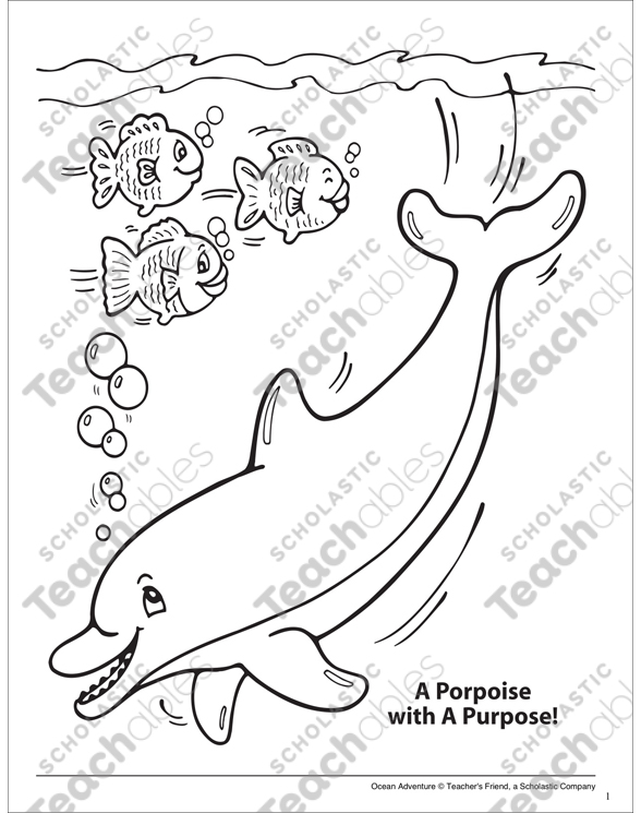 A Porpoise With Purpose Ocean Adventure Coloring Page