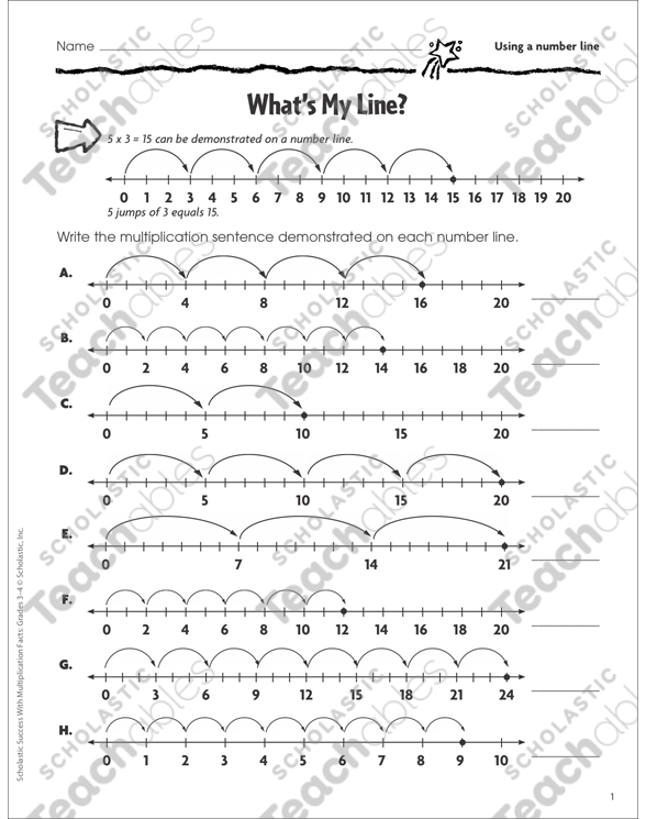 what s my line using a number line printable skills sheets