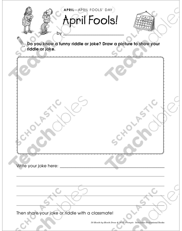 April Fools!: Draw and Write Prompt | Printable Skills Sheets