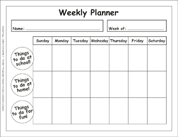 Weekly Planner Printable, Weekly Organizer Printable, Weekly