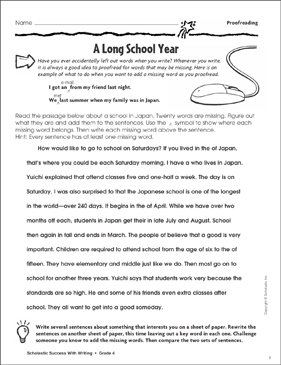 editing and proofreading worksheets grade 6