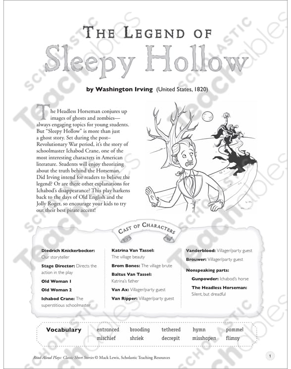 The Legend of Sleepy Hollow: Read-Aloud Play | Printable Texts