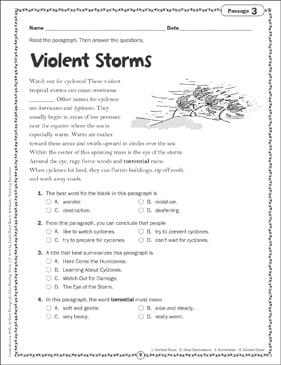 Hurricanes Color by Number, Reading Passage and Text Marking