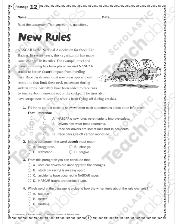 New Rules: Close Reading Passage | Printable Skills Sheets, Texts