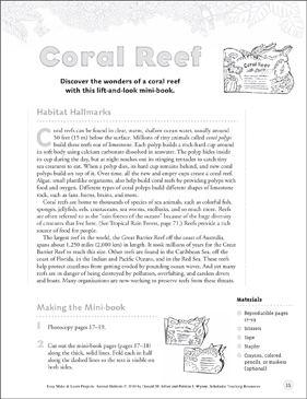 Coral Reef (Lift-and-Look Mini-Book): Animal Habitats | Printable 