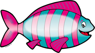Pink Striped Fish  Printable Clip Art and Images