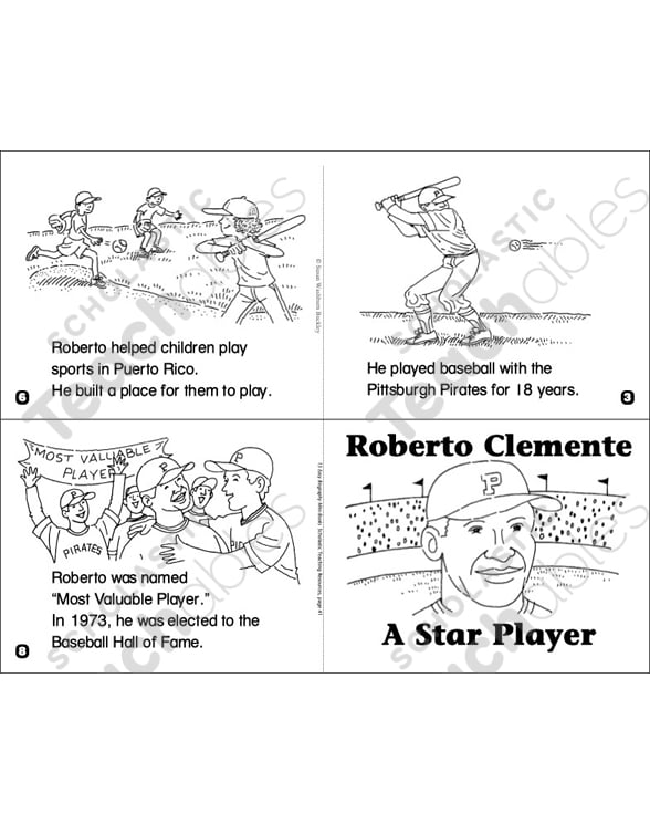 Roberto Clemente A Star Player Printable Mini Books
