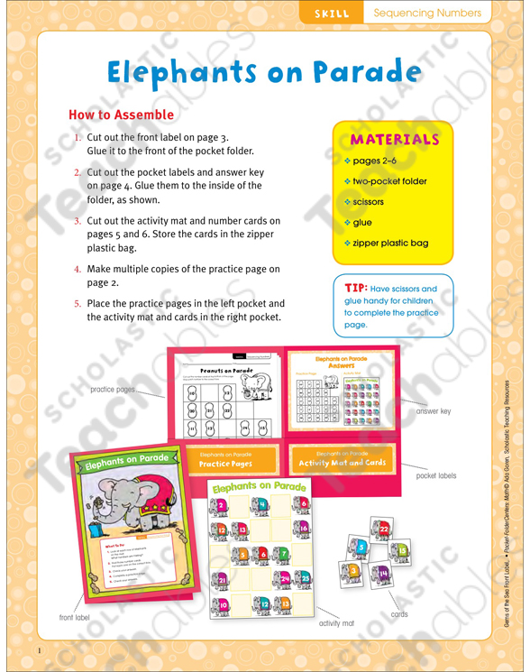 Elephants on Parade (Sequencing): Pocket-Folder Center ...