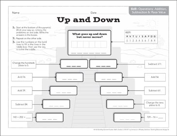 Friendly Meeting Place Value Math Pyramid Puzzle Printable Number Puzzles Lesson Plans And Ideas