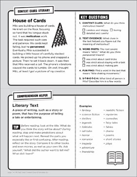 Just Like Old Times: Context Clues Task Card | Printable ...