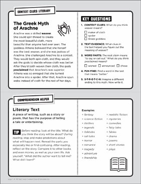 The Greek Myth of Arachne: Context Clues Task Card ...