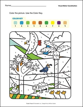 Animal Color-by-Number (Visual Motor Coordination)