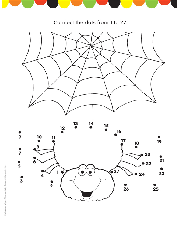 Spider Connect The Dots Printable