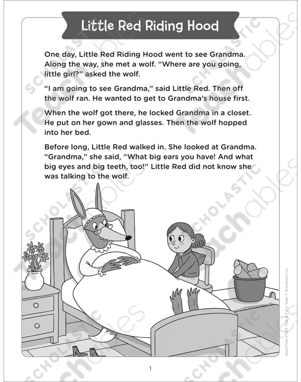 Little Red Riding Hood Storytime Stem Printable Lesson Plans And Ideas Skills Sheets