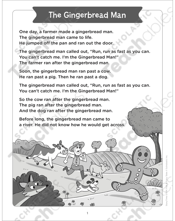 The Gingerbread Man: StoryTime STEM Printable Lesson Plans Ideas and