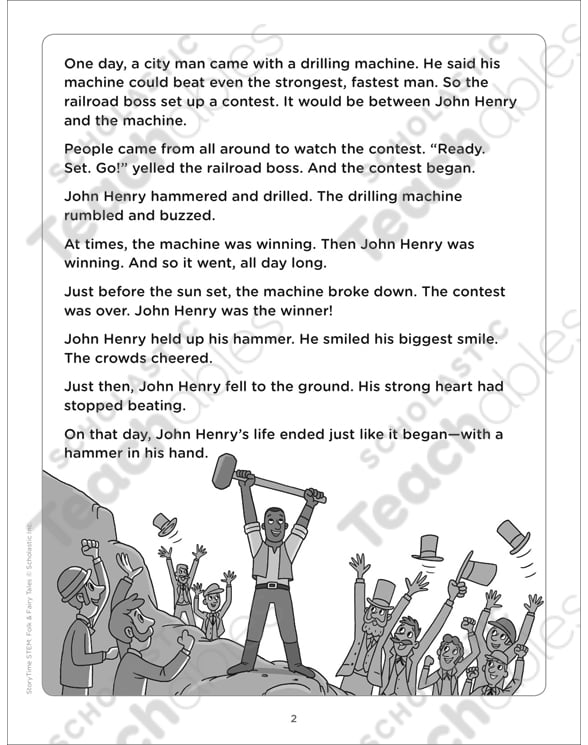 John Henry Storytime Stem Printable Lesson Plans And Ideas Skills Sheets