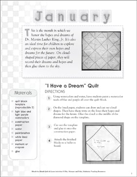 Dr Martin Luther King Jr Quilt Learn Activities Printable Craftivities