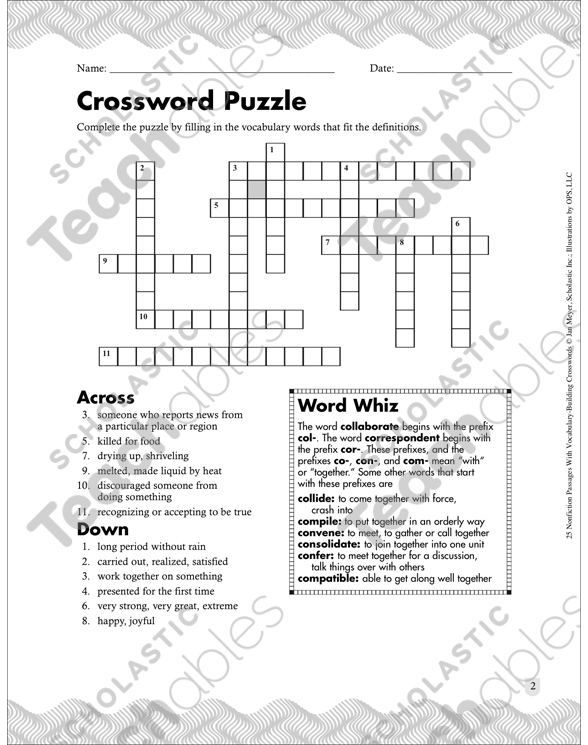 Margaret Bourke-White: Passage With Crossword | Printable ...