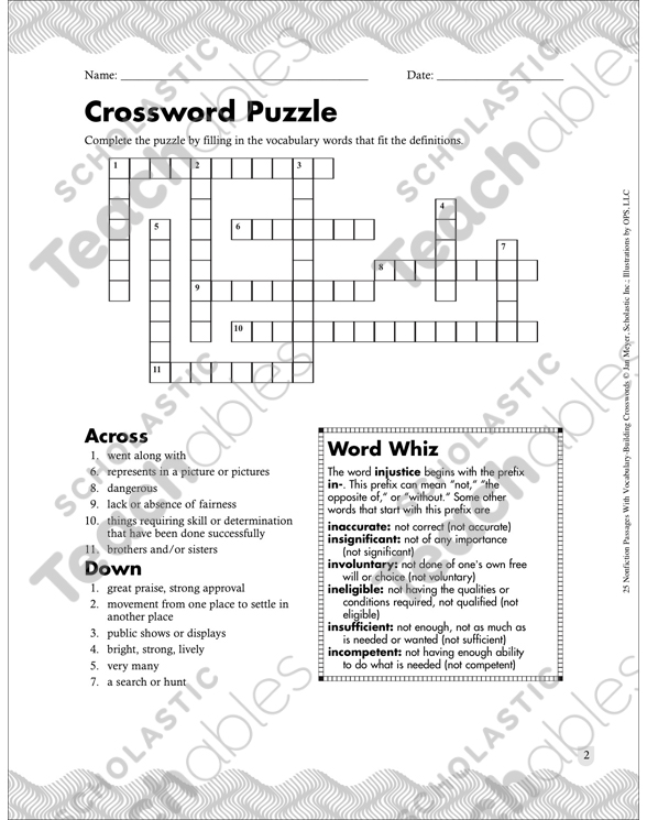 The Story Painter: Passage With Crossword | Printable ...