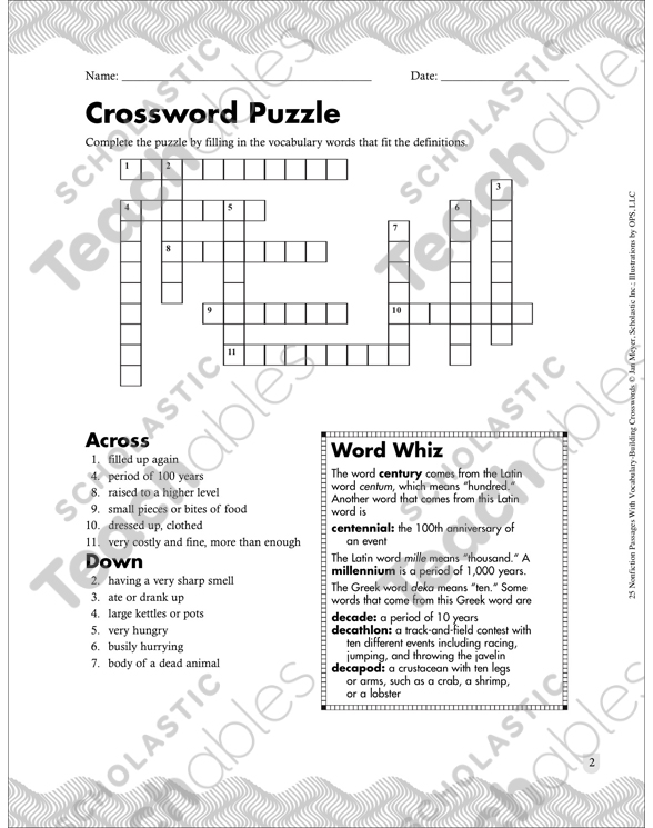 A Medieval Feast: Passage With Crossword | Printable ...