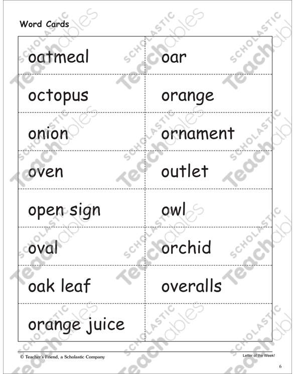 The Letter Oo: Alphabet Unit | Printable Flash Cards and Skills Sheets
