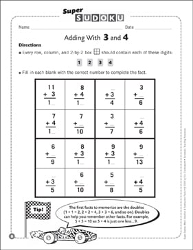 sudoku puzzle adding with 5 and 6 printable sudoku skills sheets