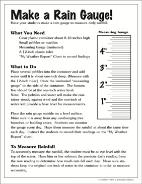 Weather Report Chart Worksheet