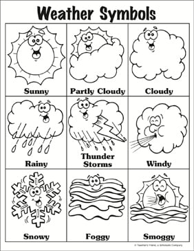 weather map for kids worksheets