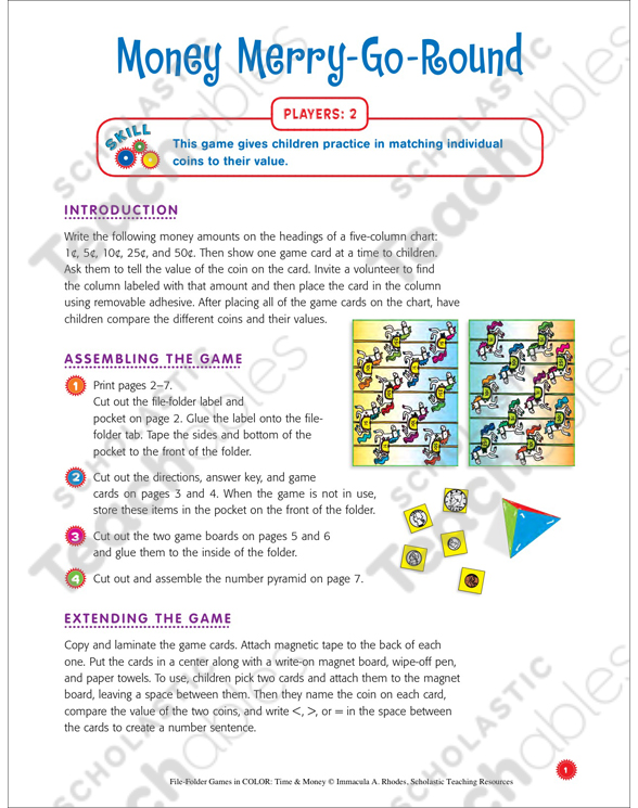 file folder game money merry go round printable file folder games skills sheets