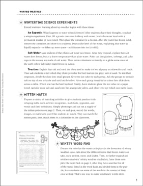 Winter Experiments And Activities Printable Lesson Plans Ideas