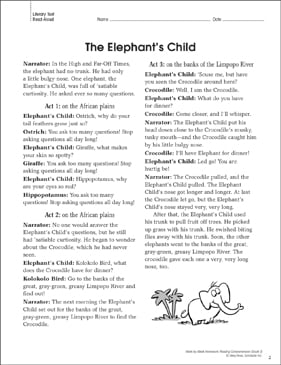 The Elephant's Child: Reading Homework | Printable Skills ...