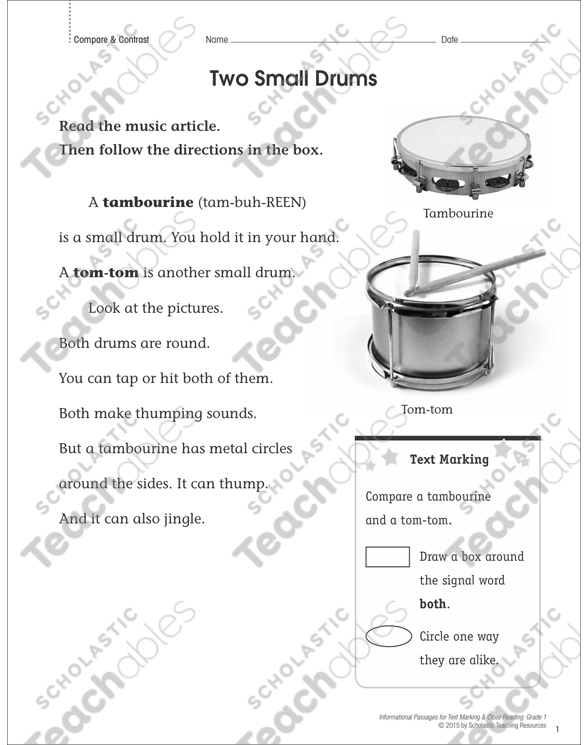 Two Small Drums (Compare & Contrast): Close Reading ...
