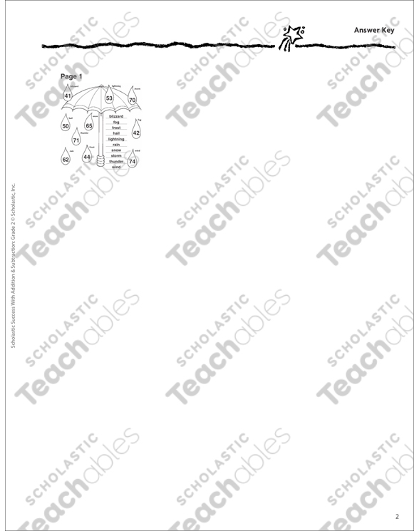 Weather Drops (Subtracting 2-Digit Numbers) | Printable Skills Sheets