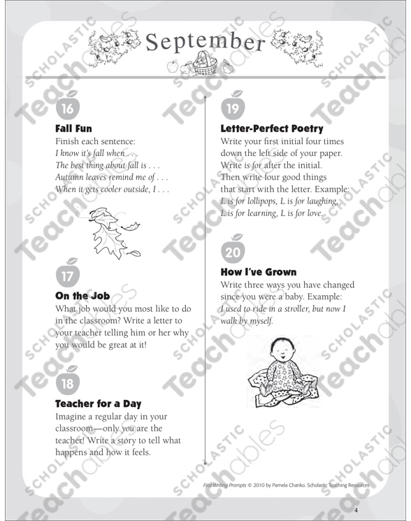 Scholastic writing prompts sale