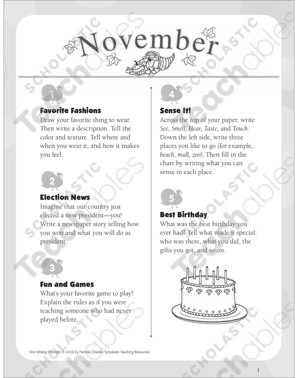Scholastic writing prompts cheap