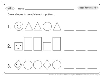 read write shape mats patterns abb printable skills sheets