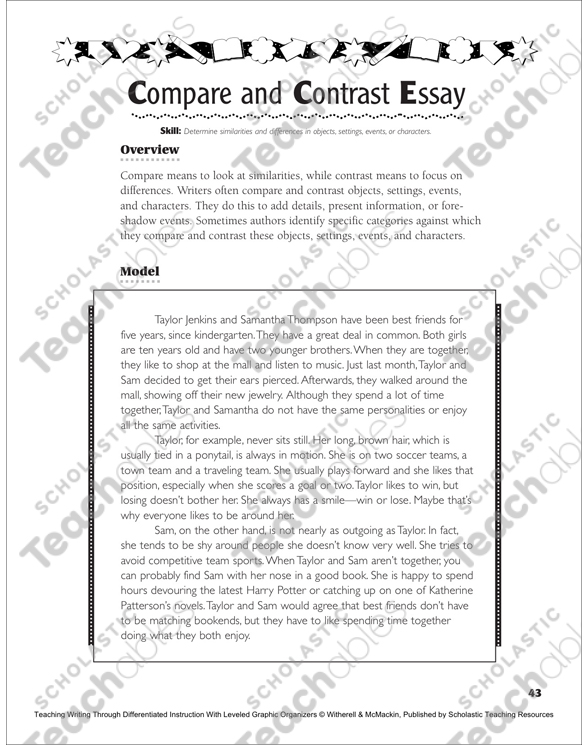 Sample Thesis Essay Compare And Contrast Essay Page Of See Inside Image Universal Health Care Essay also English Essay Topics For Students Compare And Contrast Essay Printable Lesson Plans Ideas And Examples Of Thesis Statements For English Essays