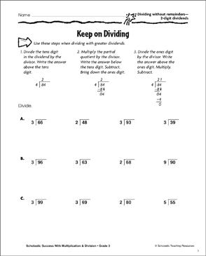 Keep on Dividing (Dividing Without Remainders/2-Digit ...