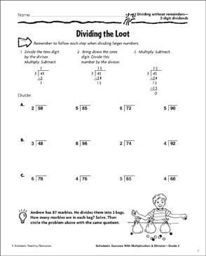 Dividing the Loot (Dividing Without Remainders/2-Digit ...