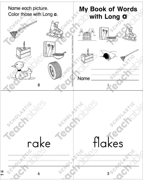 My Book of Words with Long a | Printable Mini-Books