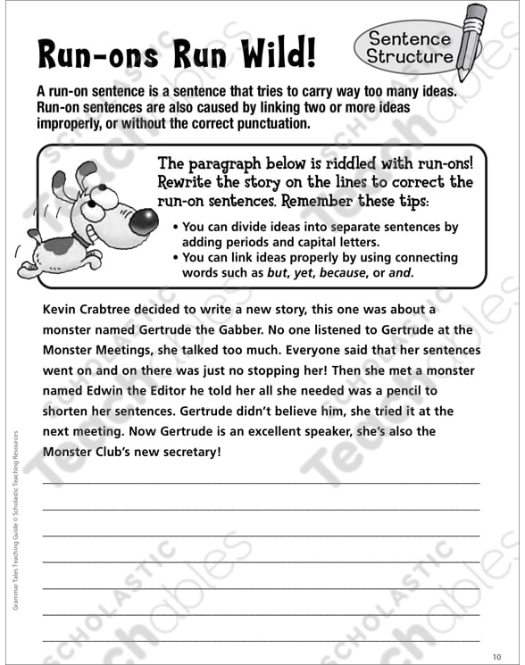 The No-Good, Rotten, Run-on Sentence: Grammar Tale ...