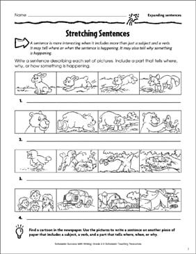 picture Expand Sentences Examples stretching sentences expanding