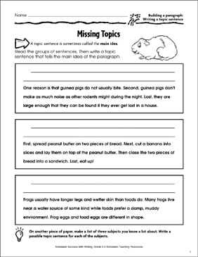 paragraph writing topics