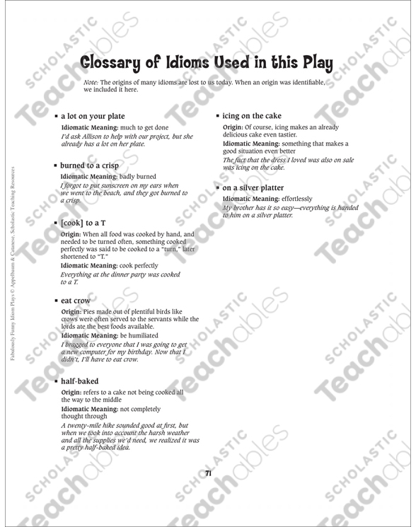 A HalfBaked Plan (Cooking and Eating Idioms) ReadAloud Play