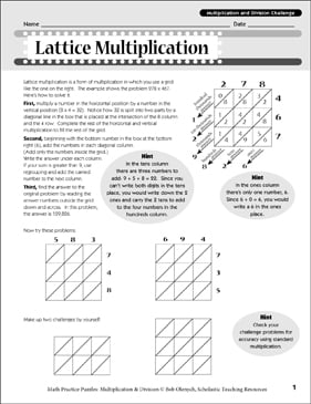 Lattice Multiplication: Multiplication Puzzle | Printable ...