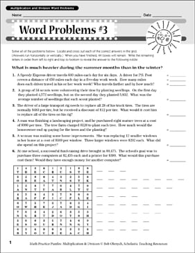 Word Problems #3: Multiplication & Division Puzzle ...