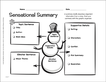 Writing Graphic Organizer: Sensational Summary