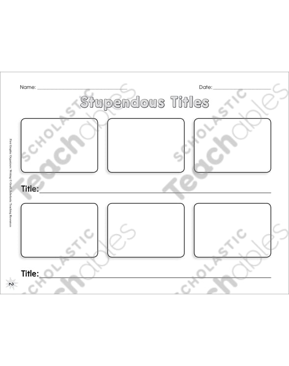 Stupendous Titles (Revising) Graphic Organizer Printable Graphic