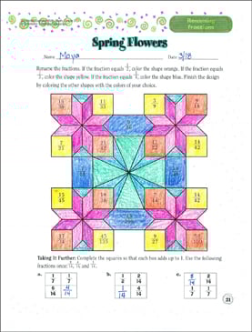 Spring Flowers (Remaining Fractions) | Printable Skills ...